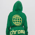 RIO Cropped Hoodie Green/Yellow