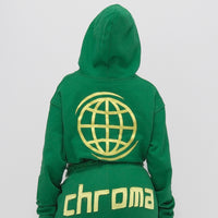 RIO Cropped Hoodie Green/Yellow