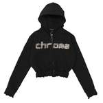 CADETTE Cropped Hoodie Black/Camo