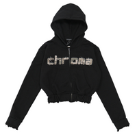 CADETTE Cropped Hoodie Black/Camo