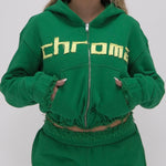 RIO Cropped Hoodie Green/Yellow