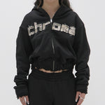 CADETTE Cropped Hoodie Black/Camo
