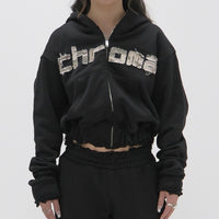 CADETTE Cropped Hoodie Black/Camo