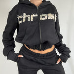 CADETTE Cropped Hoodie Black/Camo