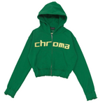 RIO Cropped Hoodie Green/Yellow