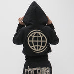 CADETTE Cropped Hoodie Black/Camo
